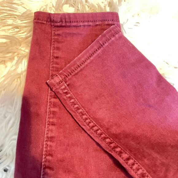 Abercrombie & Fitch Maroon Skinny Jeans Burgundy Low Rise Women's Size 2 / 26 - Picture 7 of 8